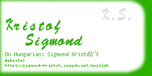 kristof sigmond business card